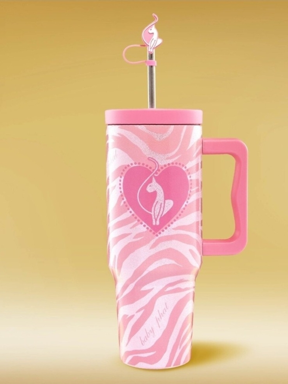 Baby Phat Runway Hydration Stainless Steel Tumbler With Straw Topper And Handle